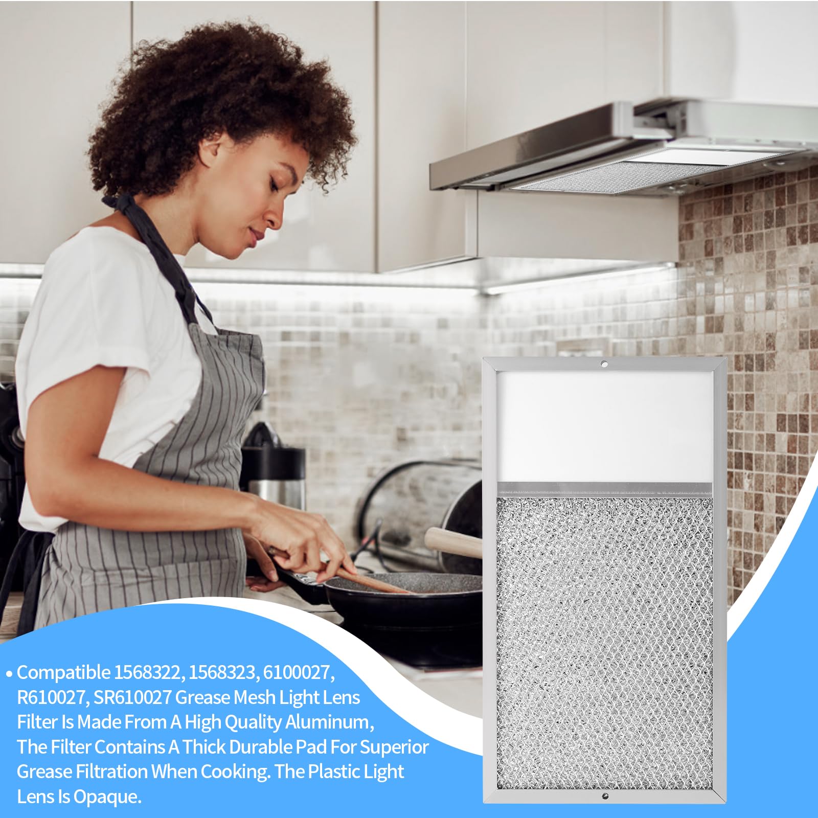 Filtro de campana con lente de luz de repuesto para Broan - Imagen 8