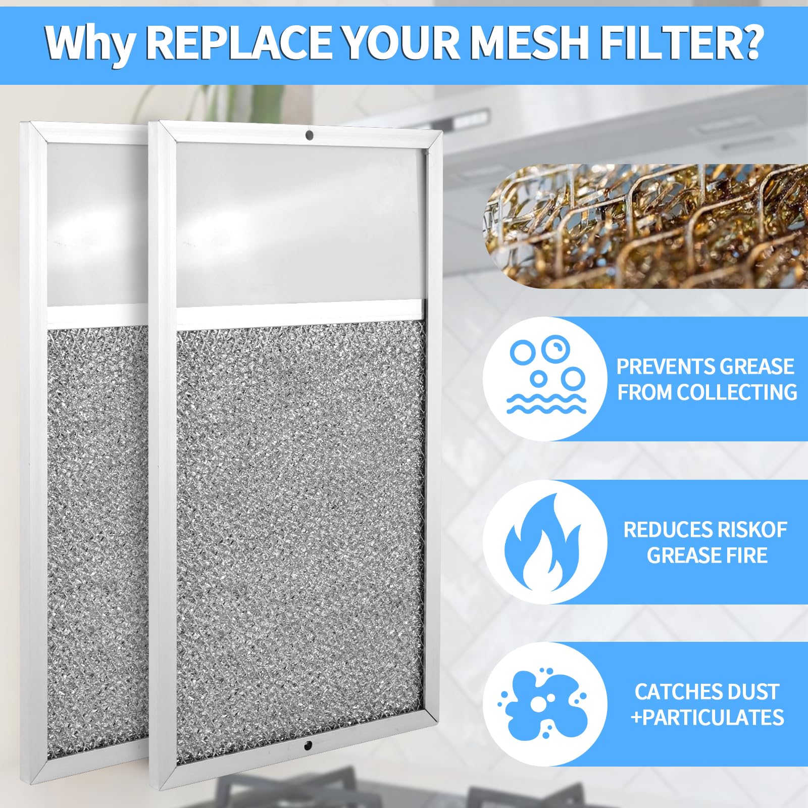 Filtro de campana con lente de luz de repuesto para Broan - Imagen 3