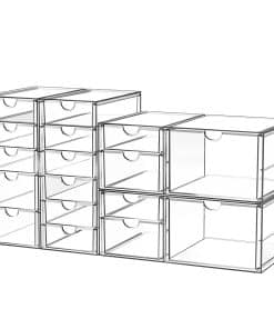 Organizador de Maquillaje de Acrílico con 17 Cajones, Juego