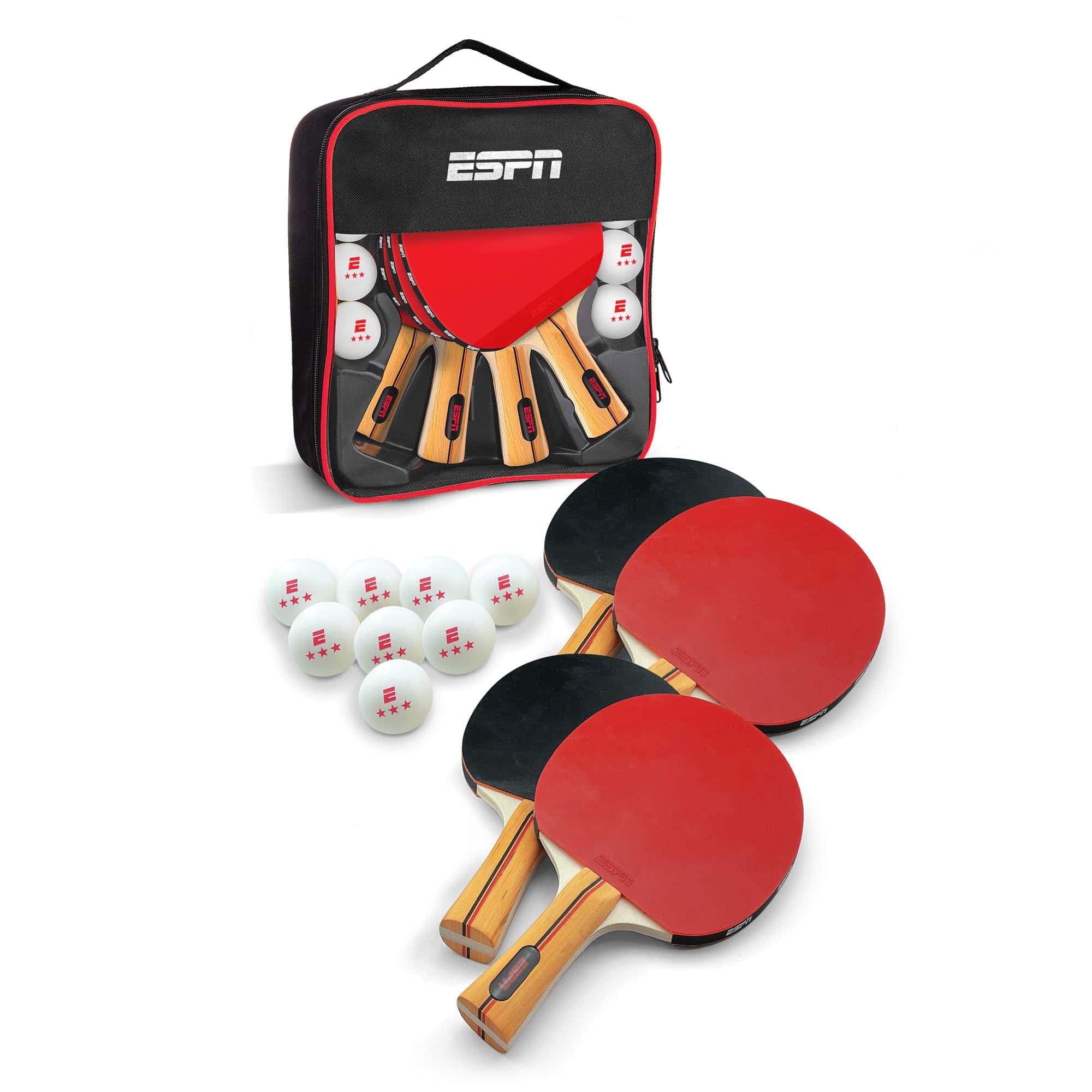 Paletas de Ping Pong ESPN (Set de 4) y Pelotas de Ping Pong