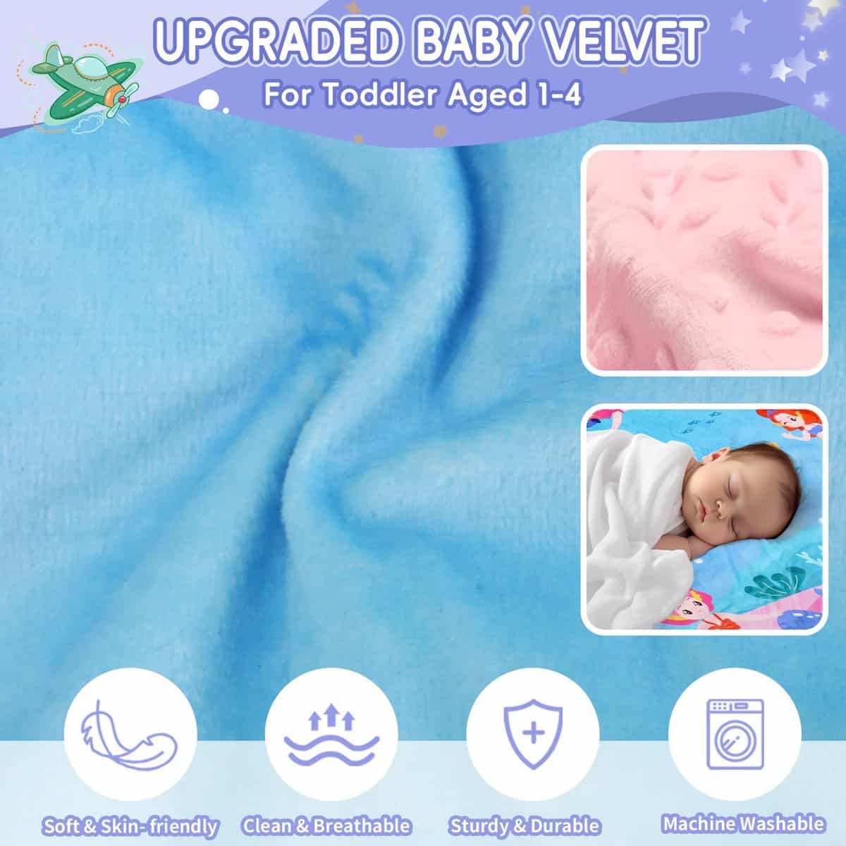 Cama de avión Gocozy para niños con manta, Extensor de - Imagen 3