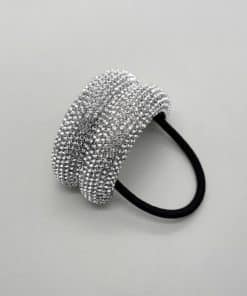 RPZL Pulsera apilada brillante para cola de caballo de arco