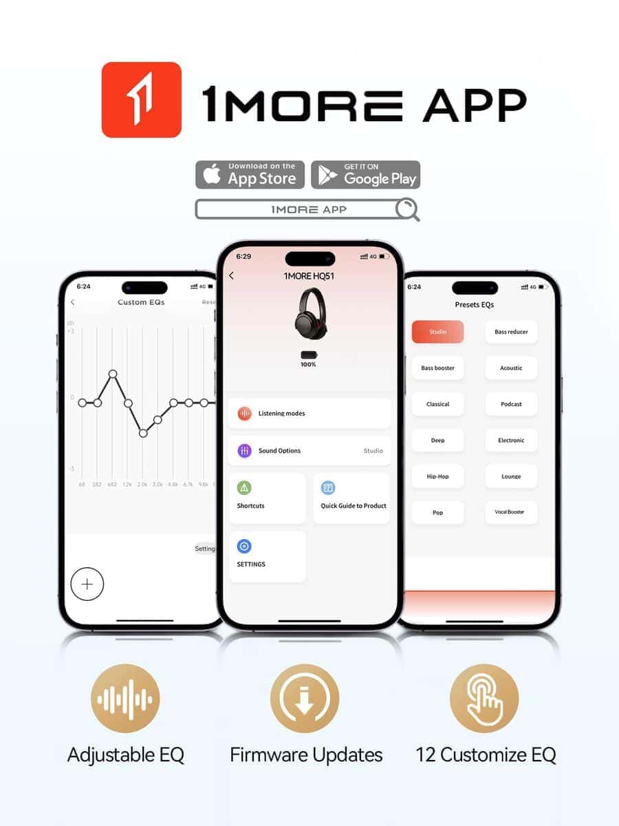 Audífonos con cancelación de ruido 1MORE -Gris Mate - Imagen 9