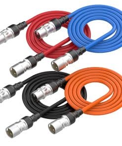 Cables XLR 25 FT 4 Pack 4 Colores, Cable de Micrófono XLR
