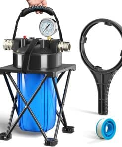 Filtro de agua de 6 capas para RV con soporte y medidor de