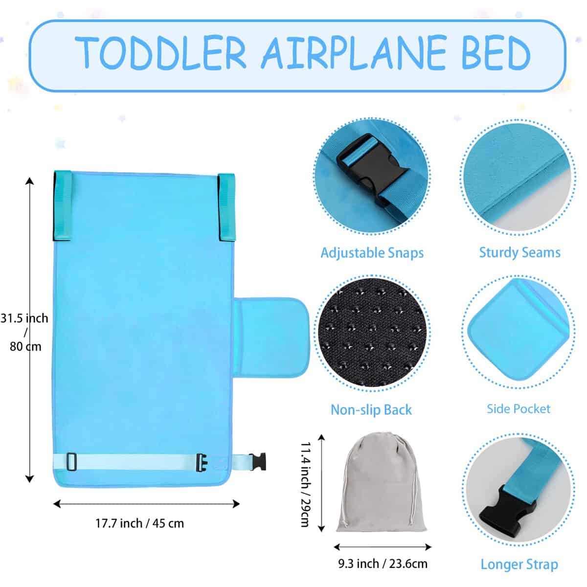 Cama de Avión para Niños con Manta, Extensor -Azul - Imagen 5