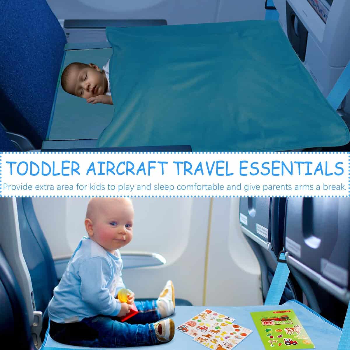 Cama de Avión para Niños con Manta, Extensor -Azul - Imagen 3