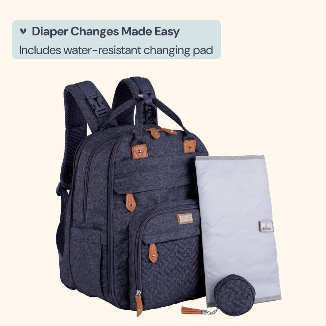 BabbleRoo Mochila de Pañales Extra Grande, -Azul Denim - Imagen 8