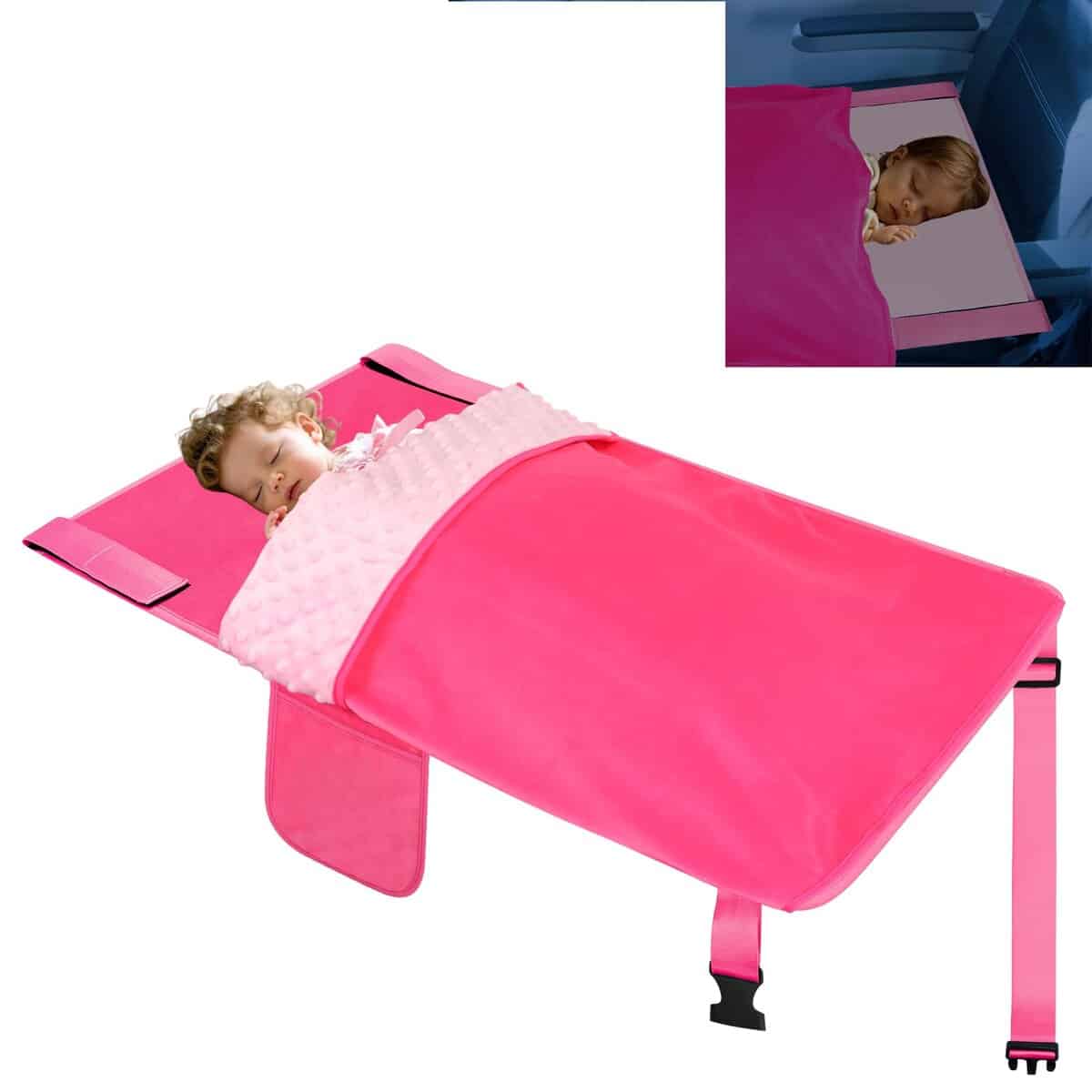 Cama de Avión para Niños con Manta, Extensor -Rosa