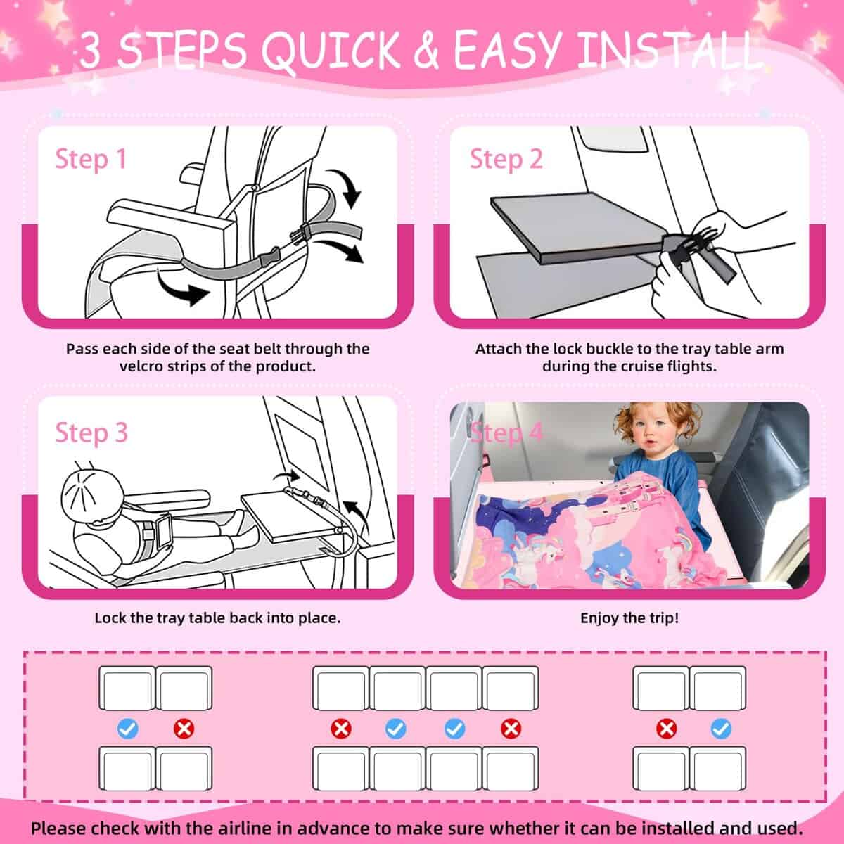 Cama de avión para niños con manta, Esenciales -Unicornio - Imagen 7