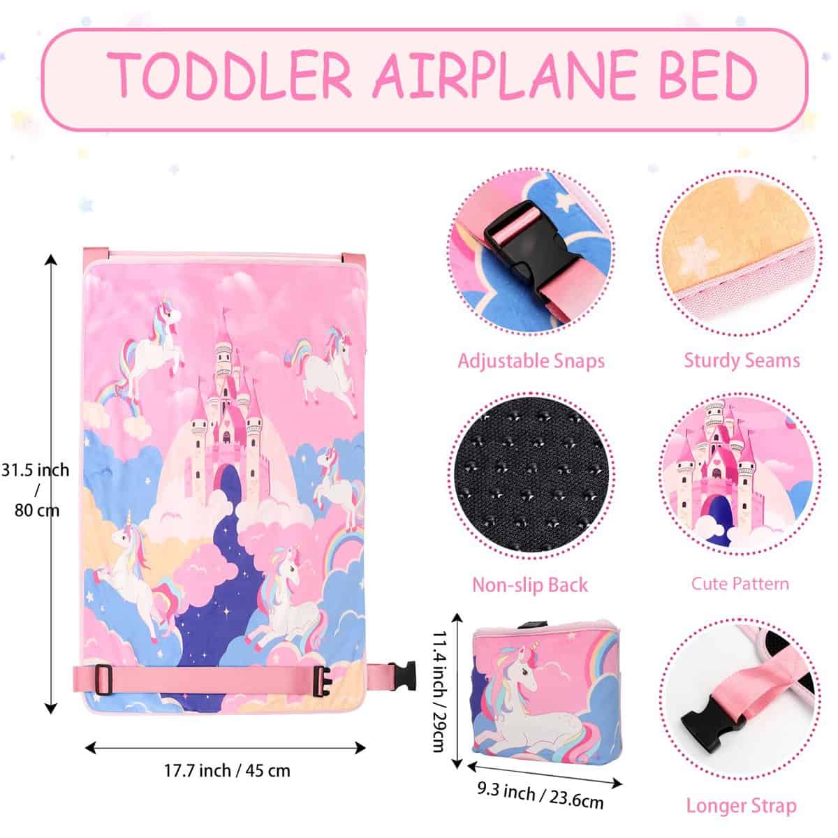 Cama de avión para niños con manta, Esenciales -Unicornio - Imagen 6