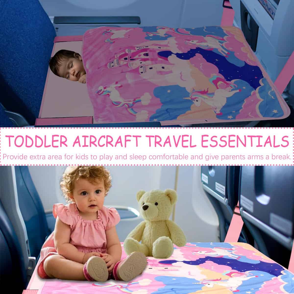Cama de avión para niños con manta, Esenciales -Unicornio - Imagen 3