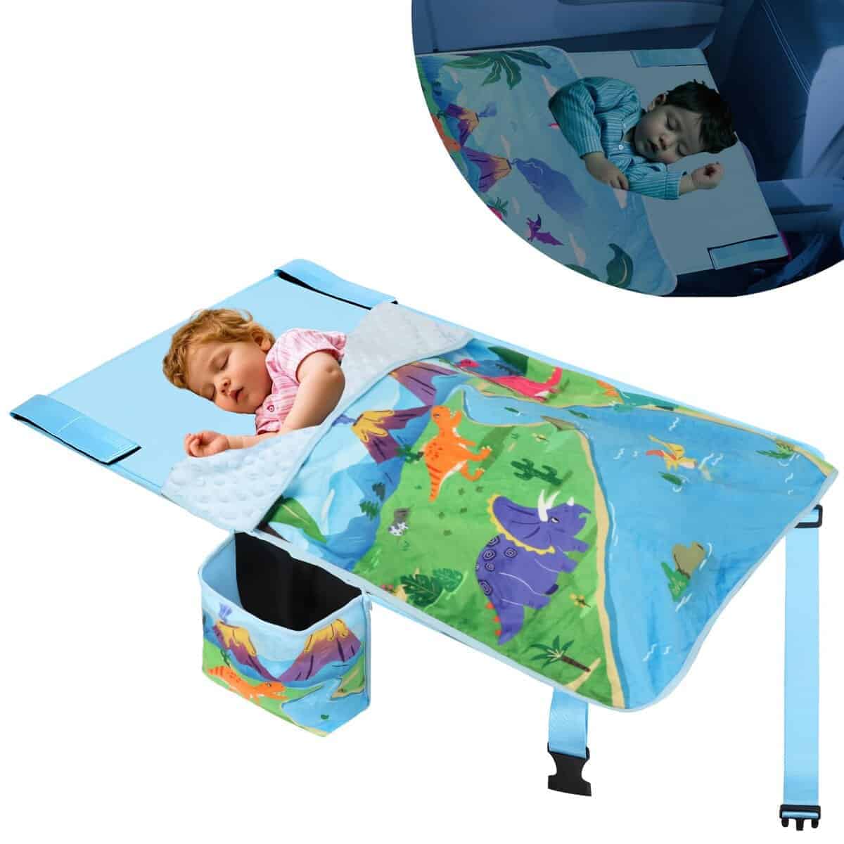 Cama de Avión para Niños con Manta, Esenciales -Dinosaurio
