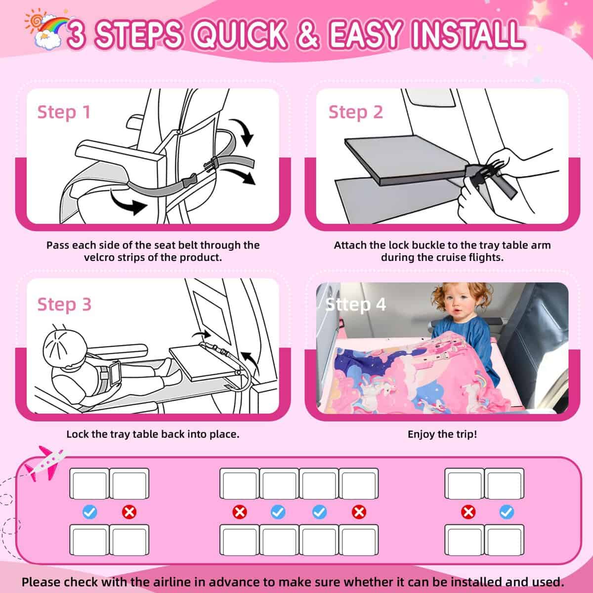 Cama de avión para niños GoCozy con manta, -Unicornio - Imagen 7