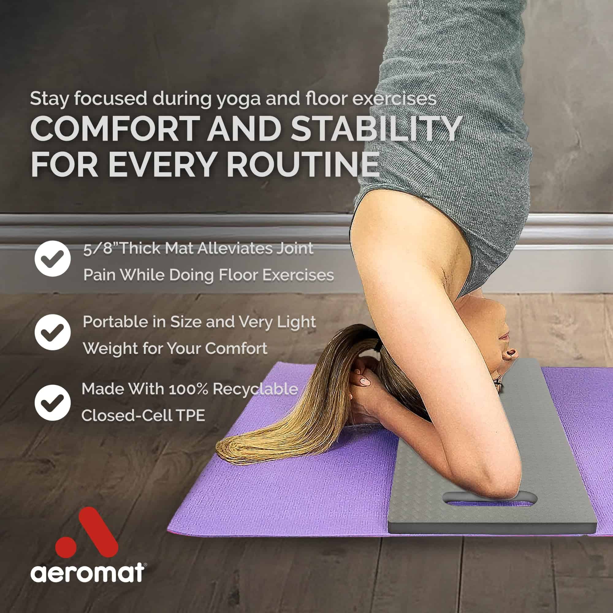 Cojín para Rodillas de Yoga Ecowise (1 Unidad-24x12") 5/8" - Imagen 3