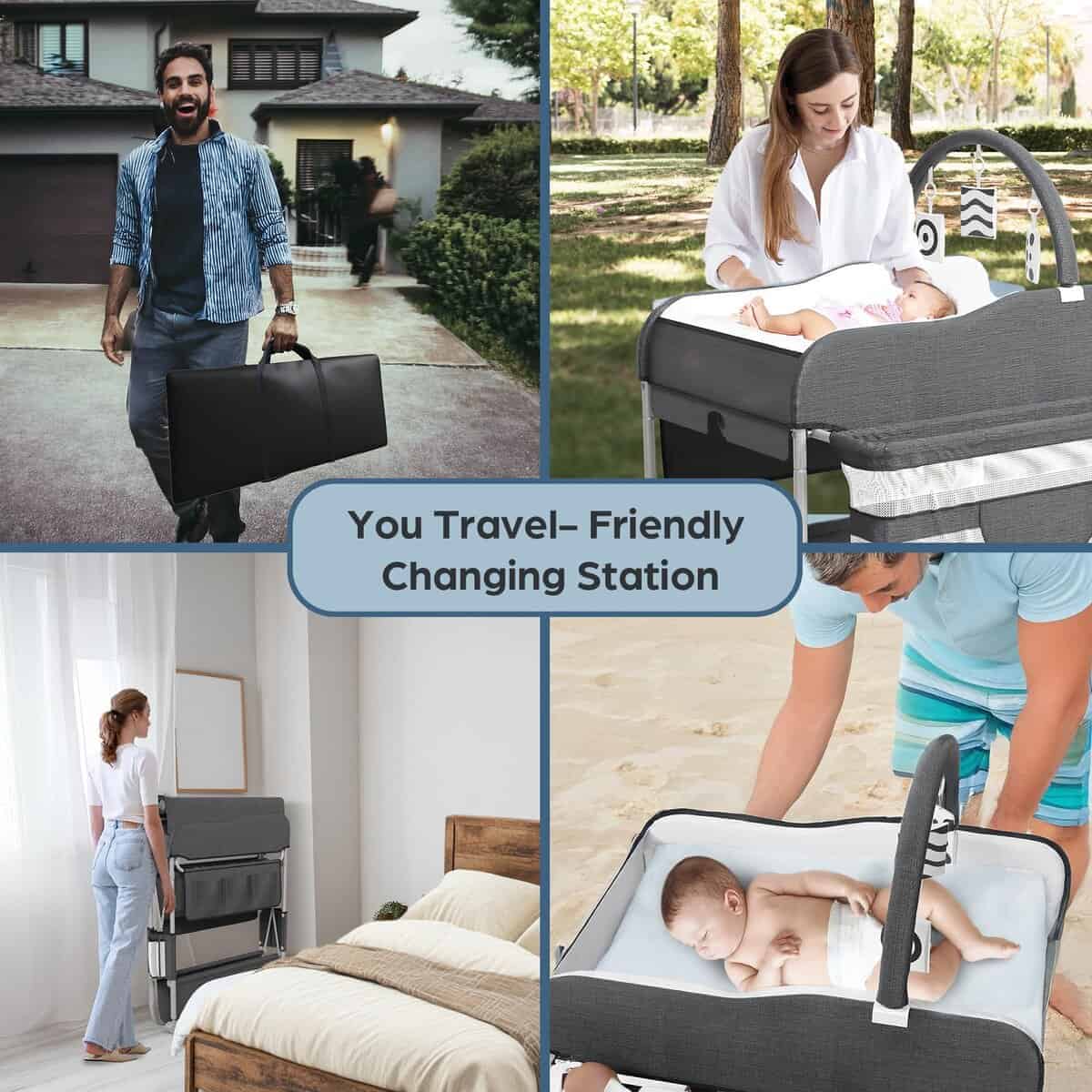 Mesa Cambiadora para Bebés SpaceSlate Negro con - Imagen 6