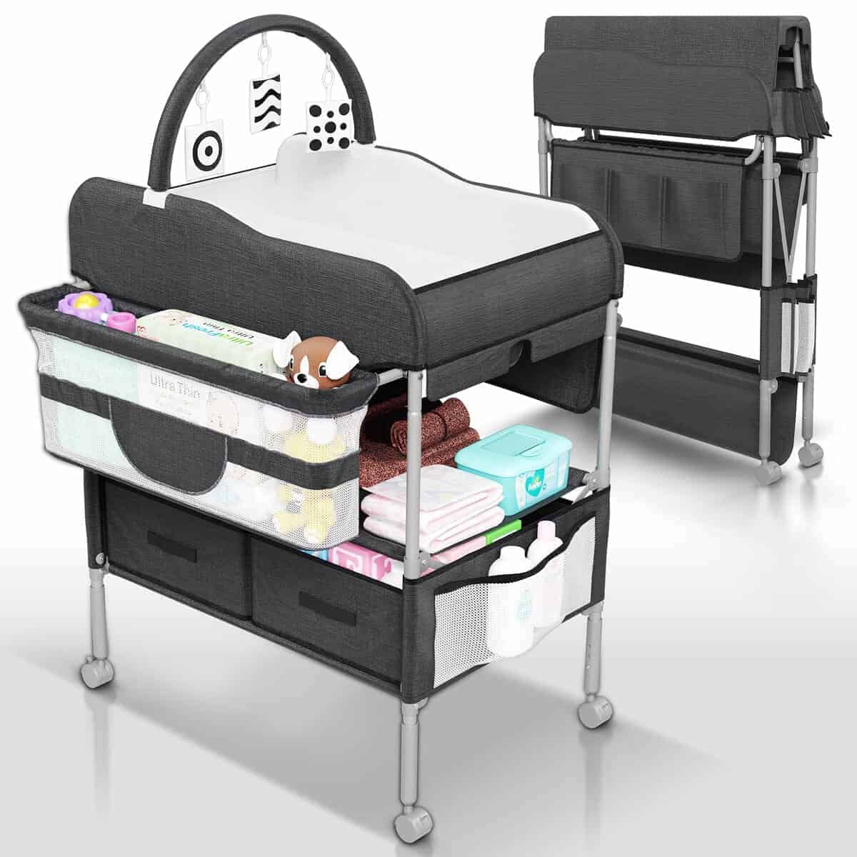 Mesa Cambiadora para Bebés SpaceSlate Negro con