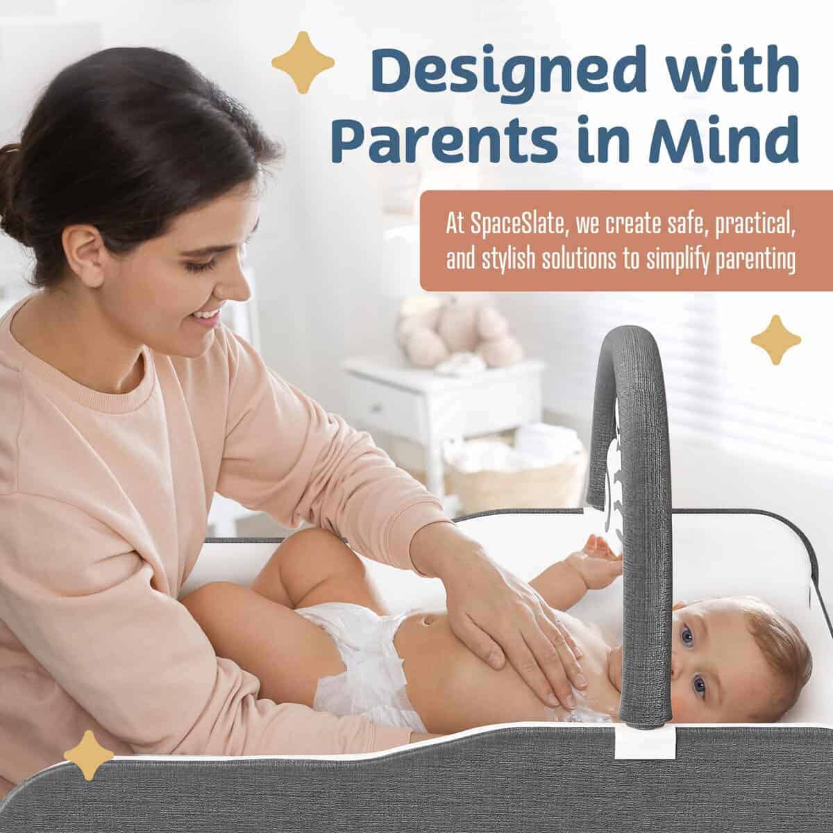 Mesa Cambiadora para Bebés SpaceSlate Negro con - Imagen 9