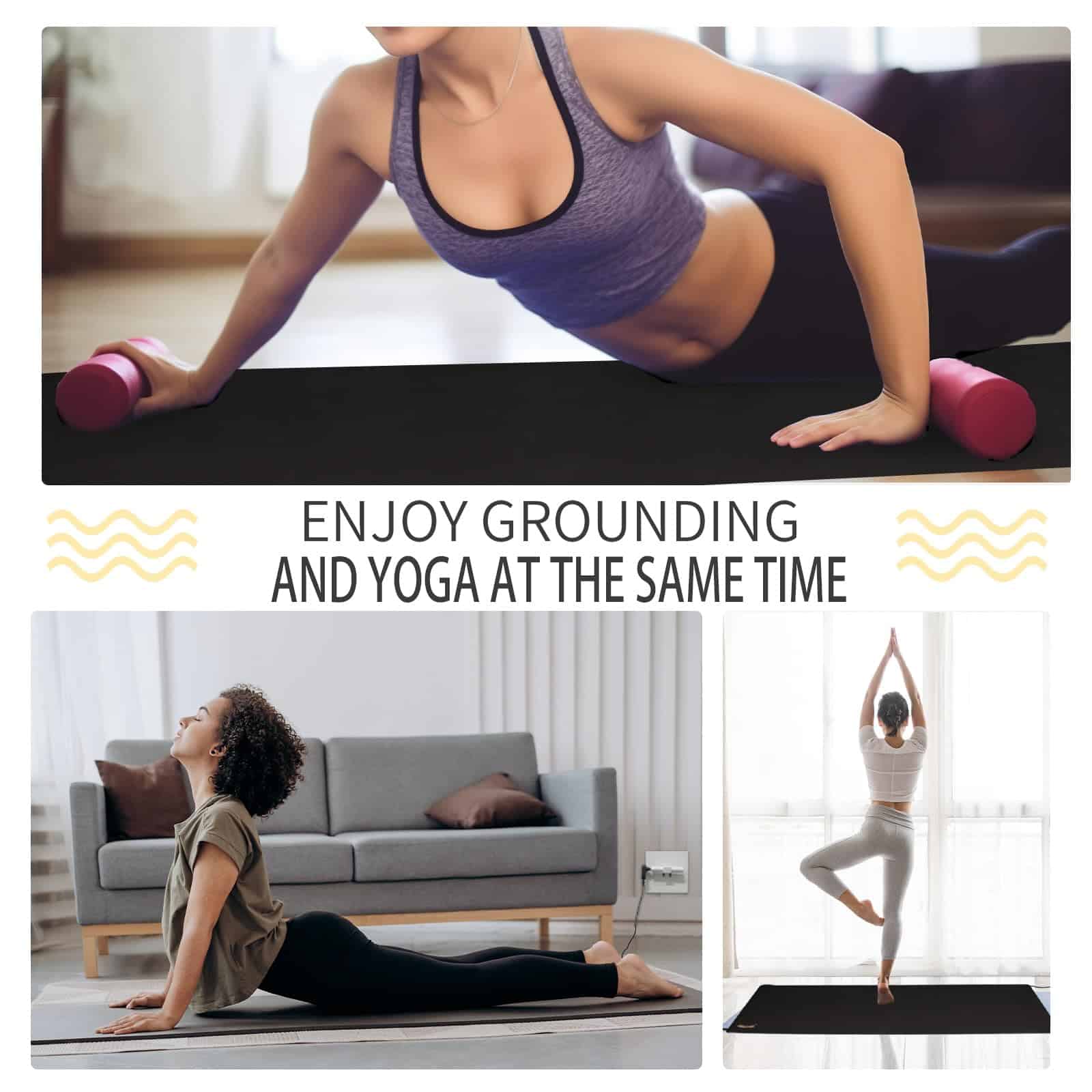 Tapete de Yoga de Conexión a Tierra -Negro - Imagen 6