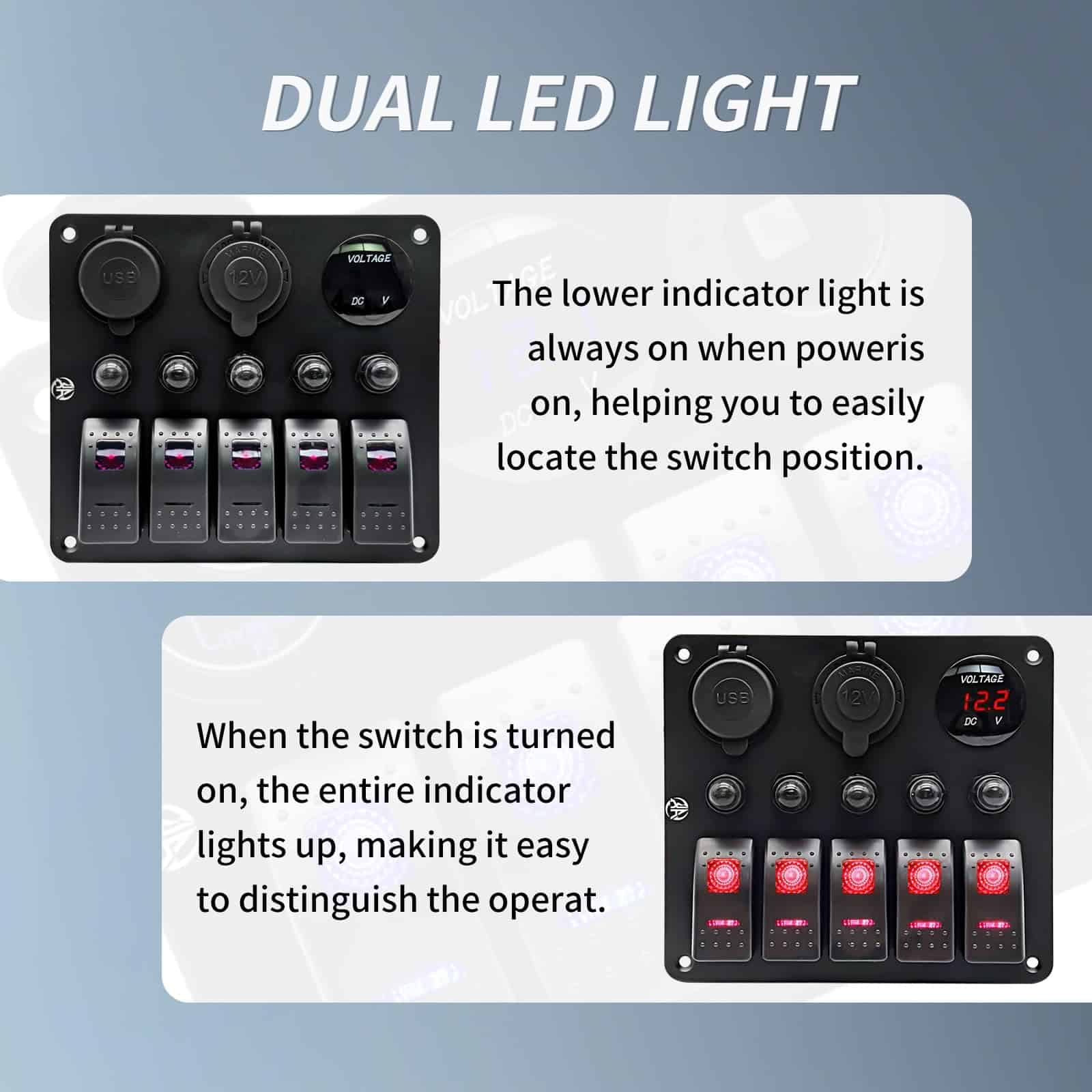 Panel de interruptores de 5 vías con protección contra - Imagen 5