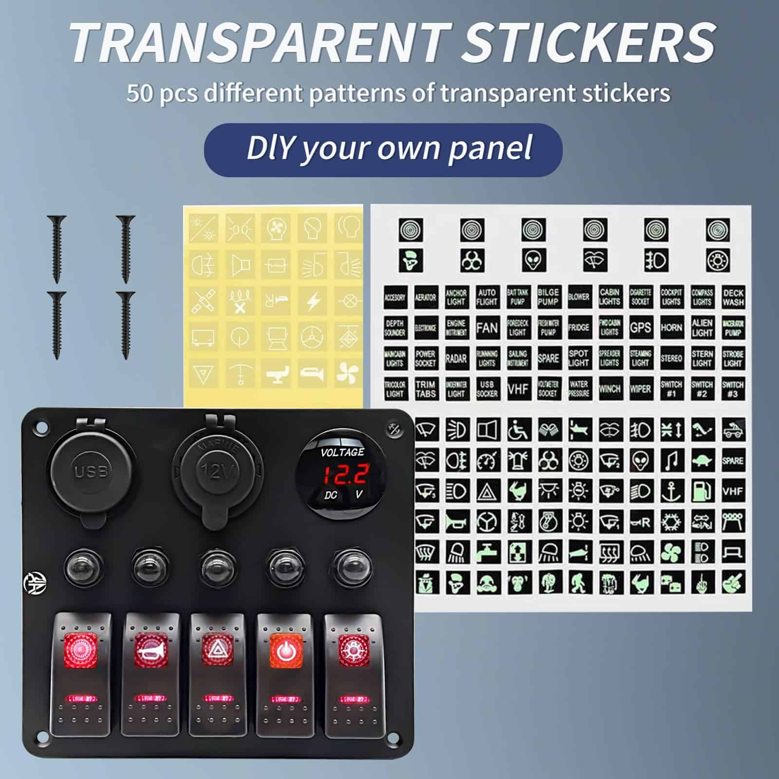 Panel de interruptores de 5 vías con protección contra - Imagen 4