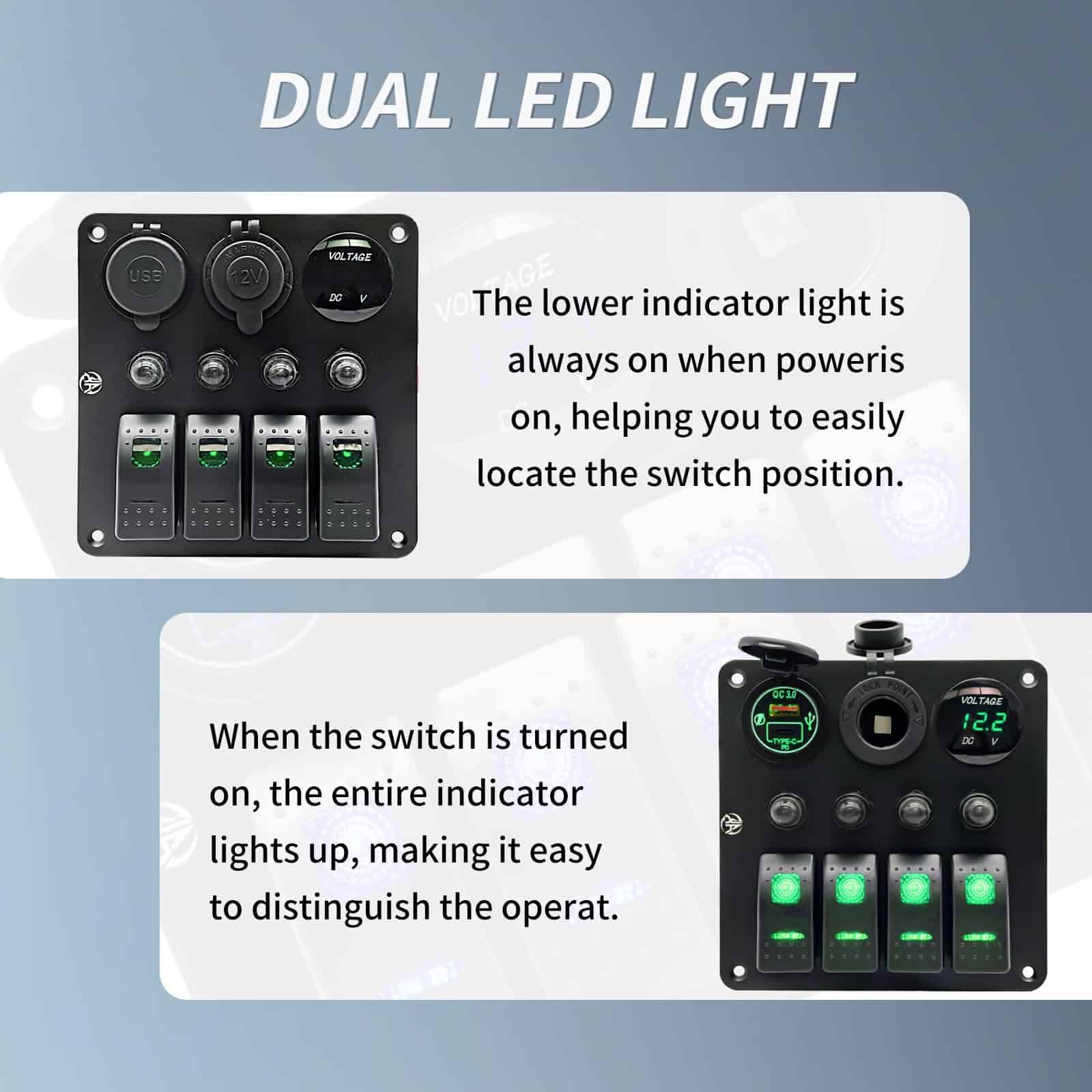 Panel de interruptores de 4 canales con protección contra - Imagen 5