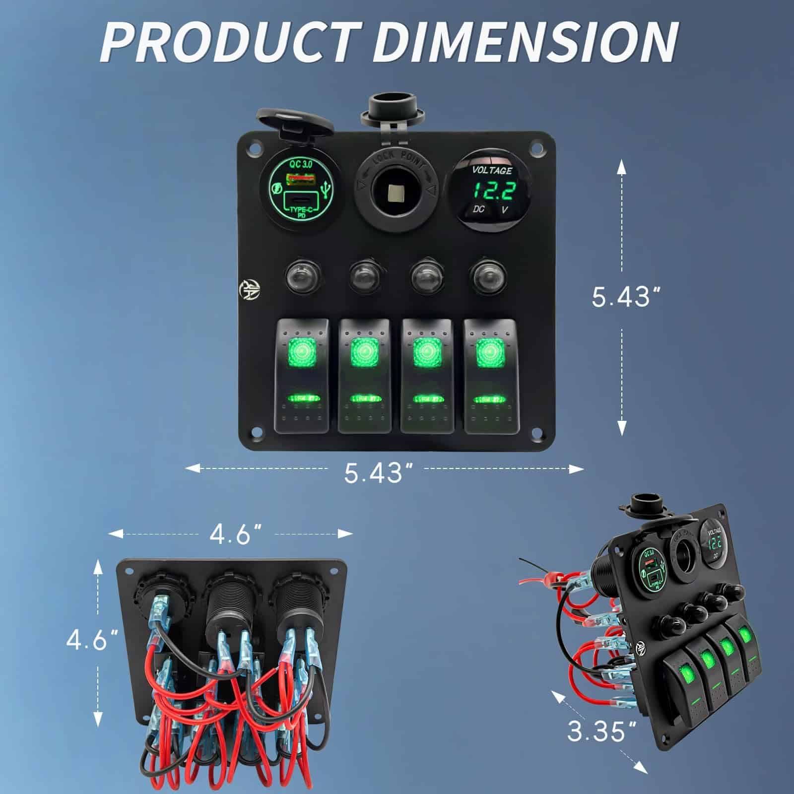 Panel de interruptores de 4 canales con protección contra - Imagen 3