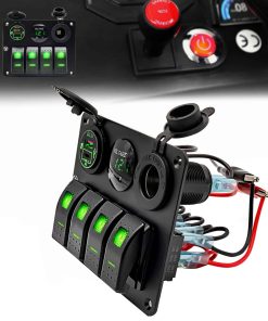 Panel de interruptor basculante de 4 vías, impermeable,