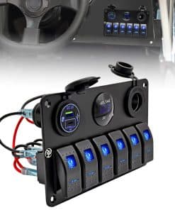 Panel de interruptores de 6 vías, a prueba de agua,