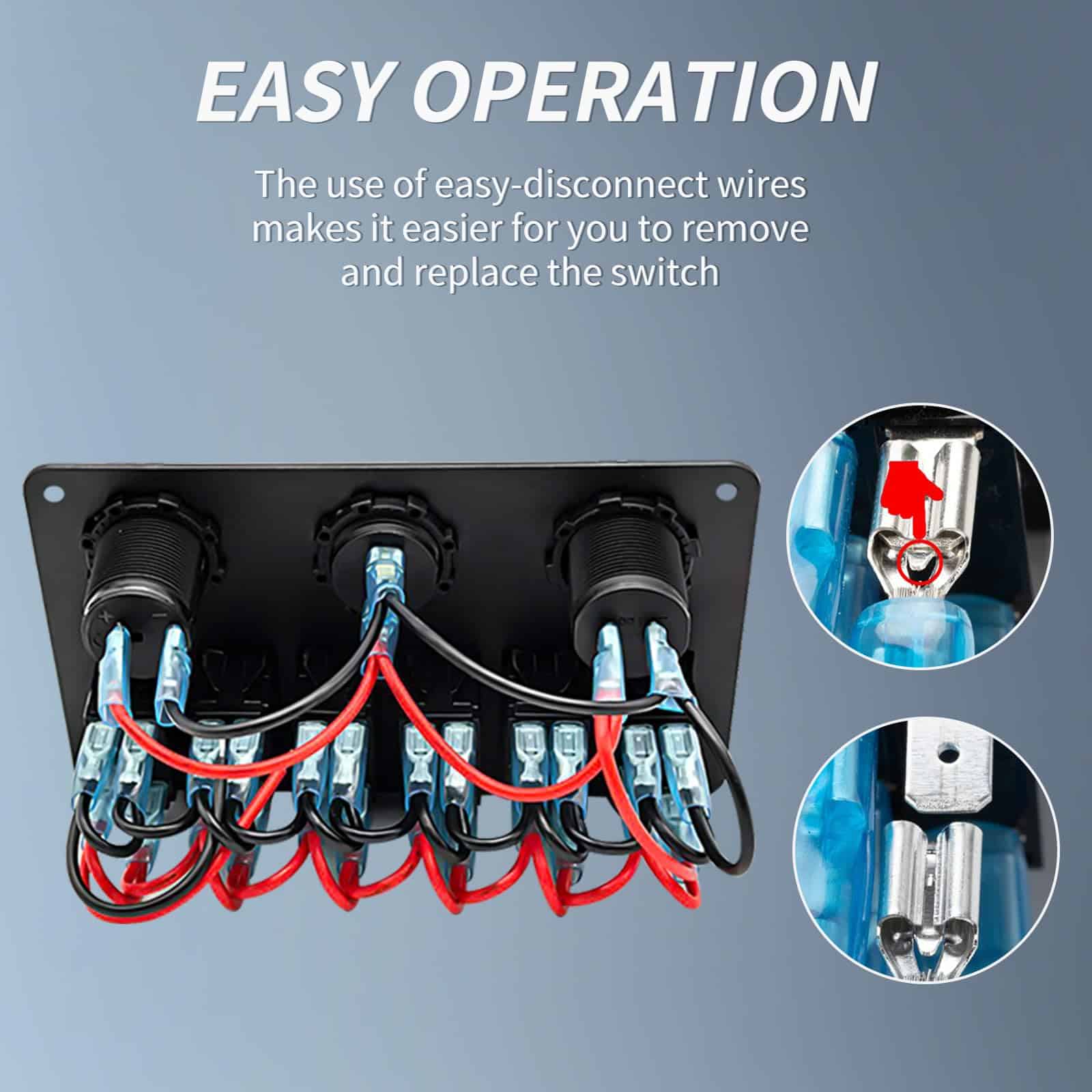 Panel de interruptores de 6 gang, impermeable, pre-cableado - Imagen 6