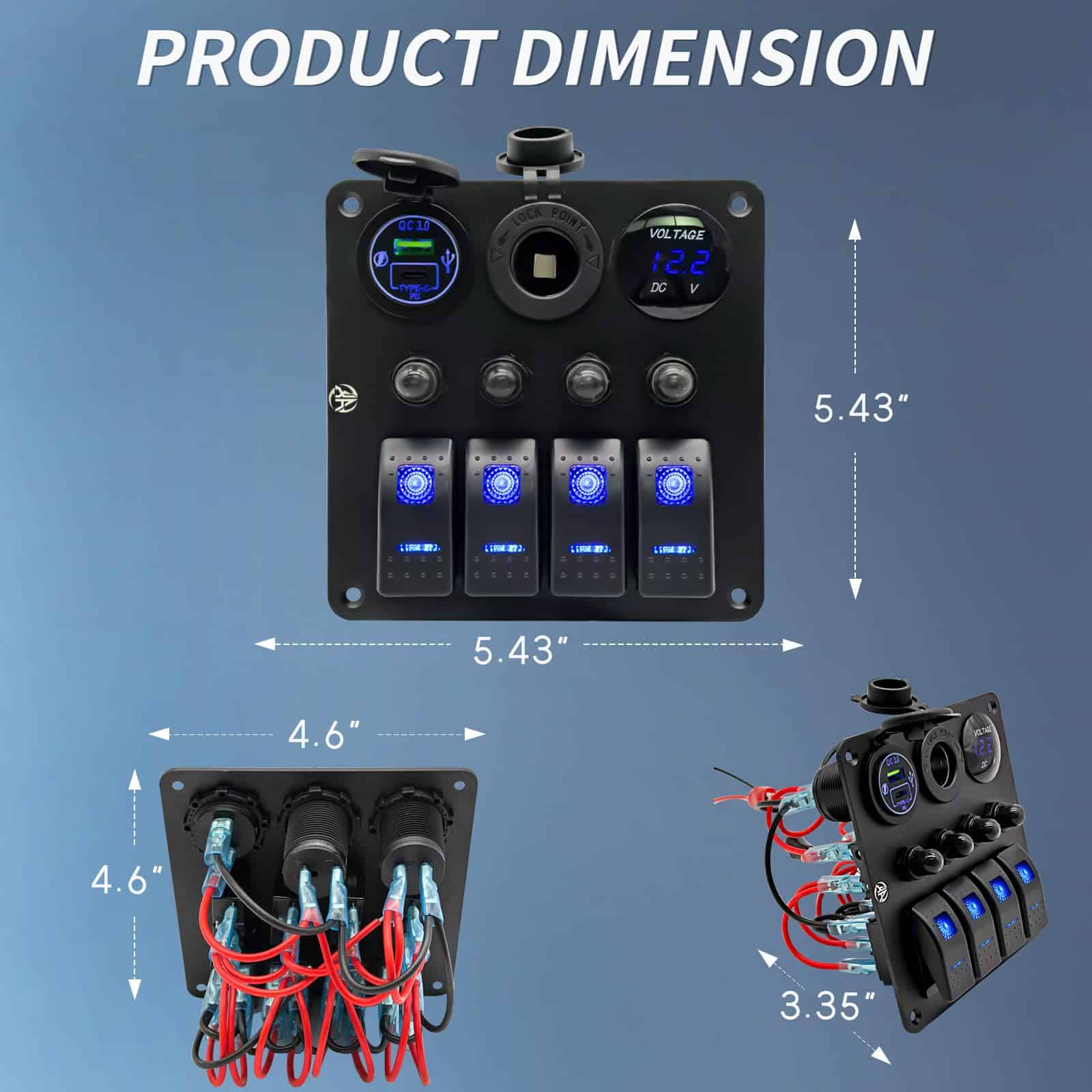 Panel de interruptores de 4 Gang con Protección de - Imagen 3