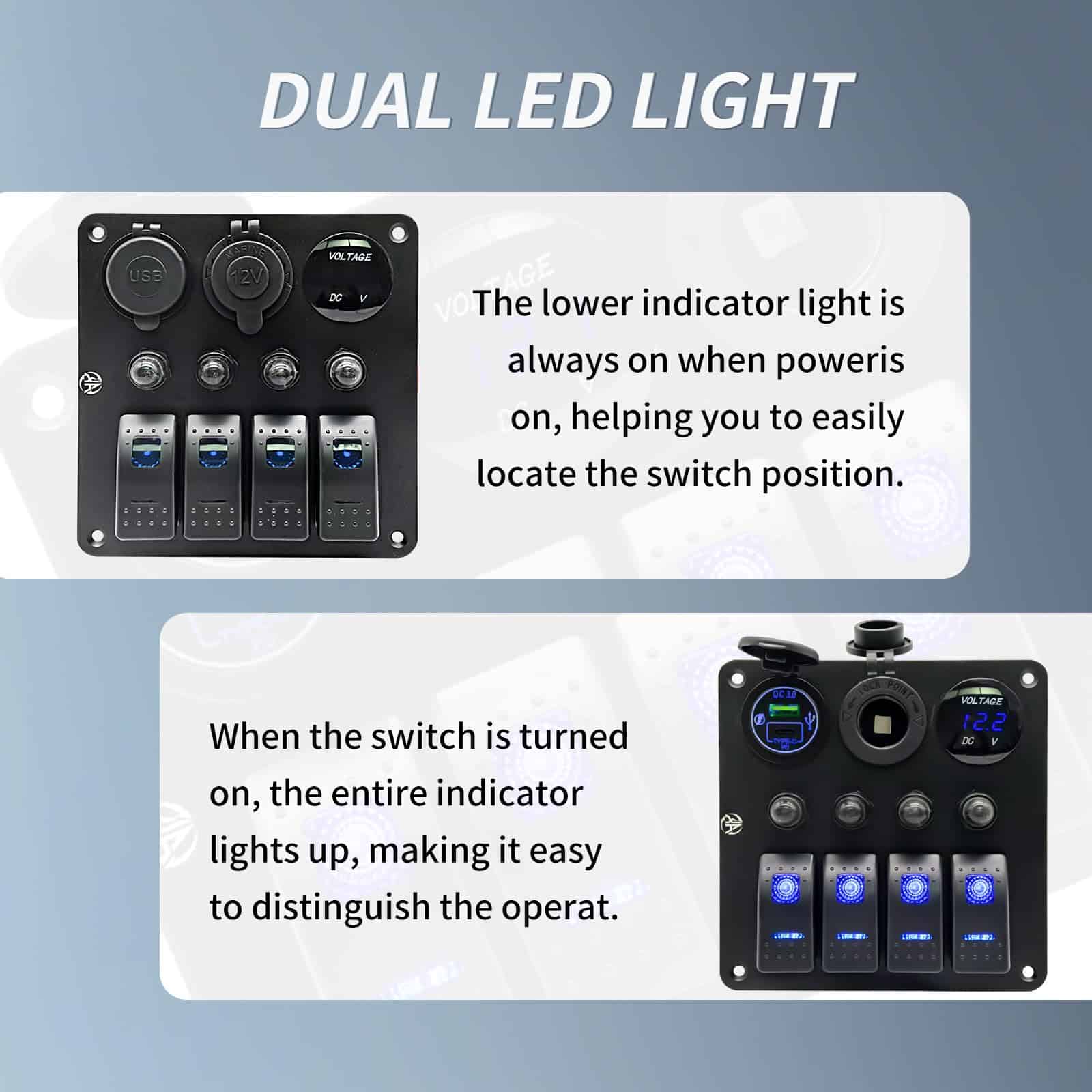 Panel de interruptores de 4 Gang con Protección de - Imagen 5