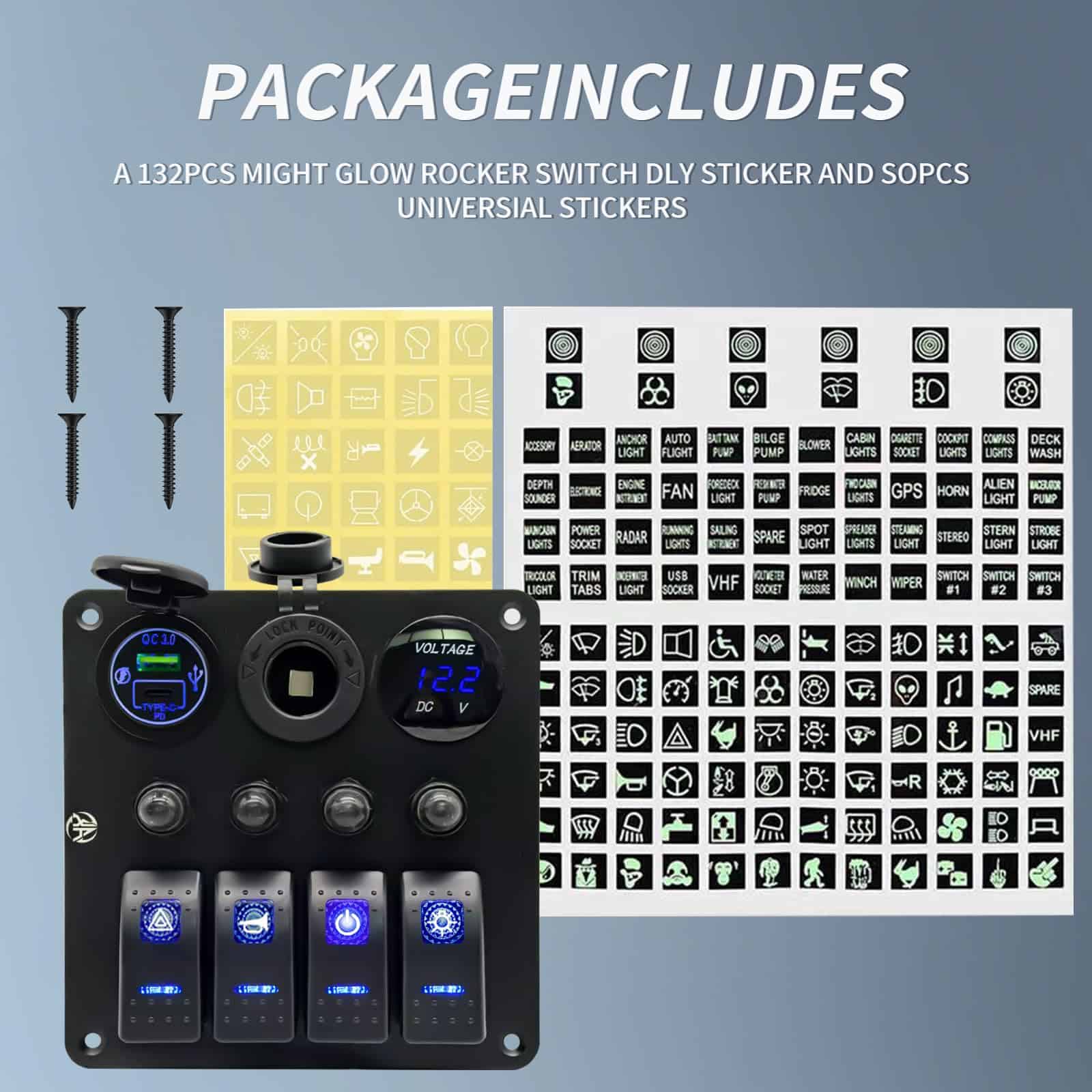 Panel de interruptores de 4 Gang con Protección de - Imagen 4