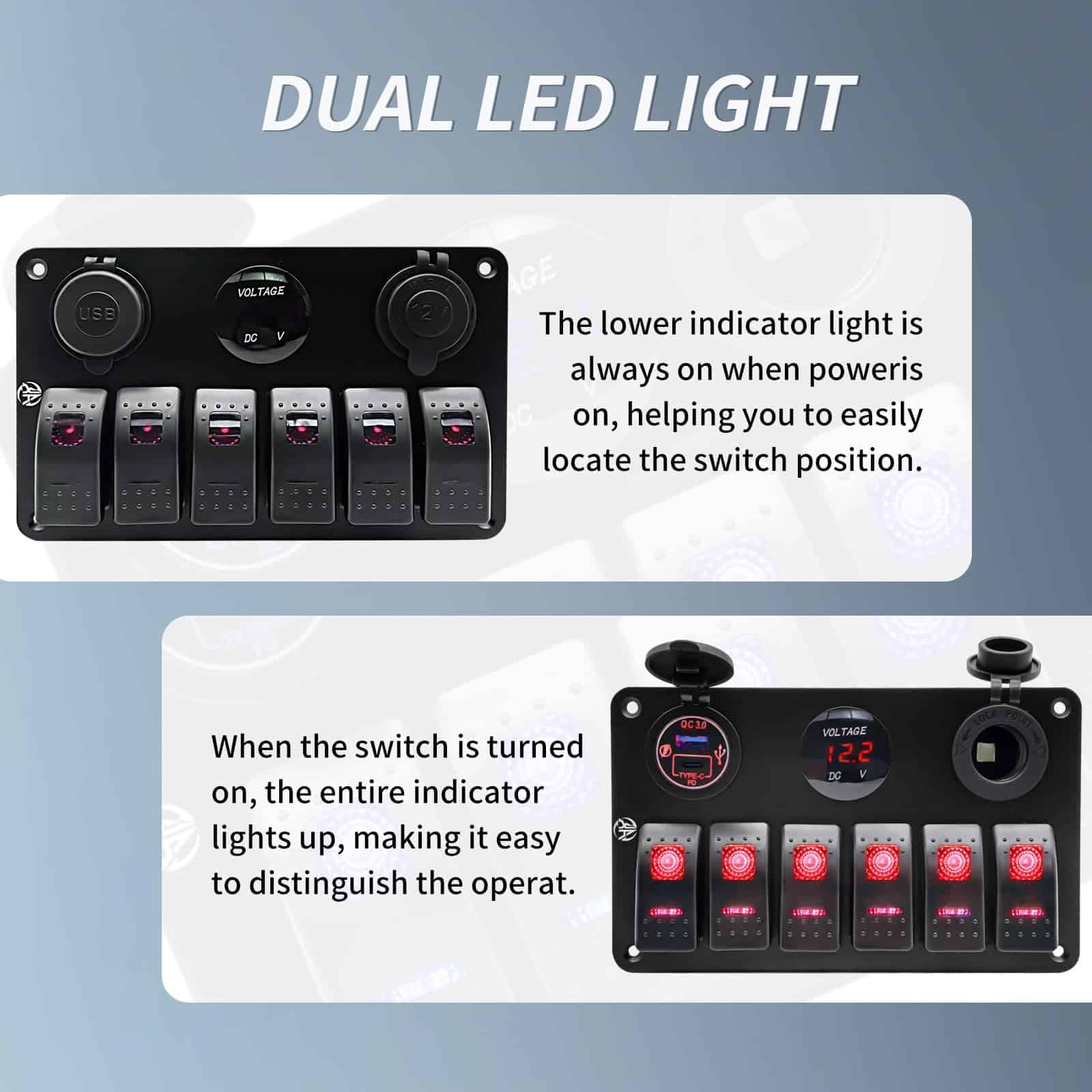 Panel de interruptores de 6 gang, impermeable, pre-cableado - Imagen 5