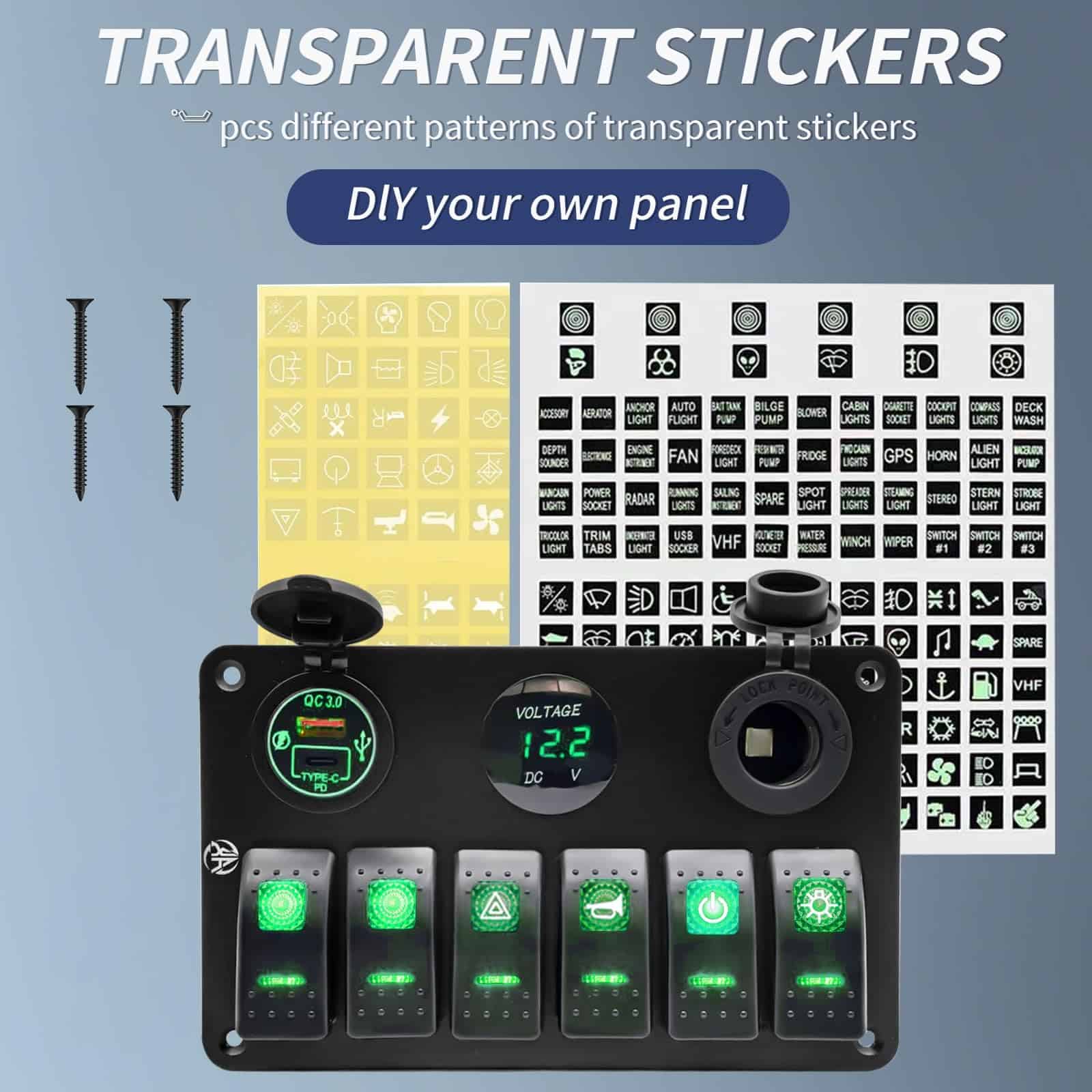 Panel de interruptores de 6 vías, Impermeable, - Imagen 4