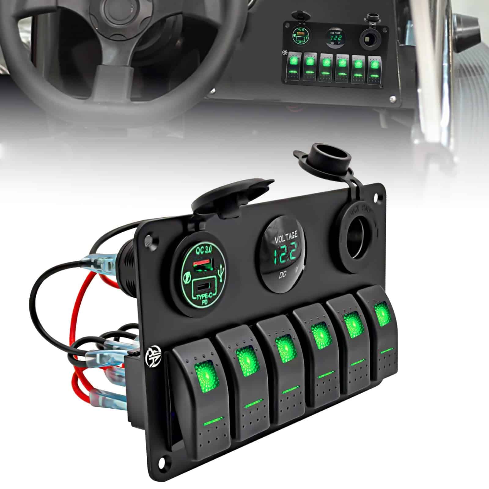 Panel de interruptores de 6 vías, Impermeable,