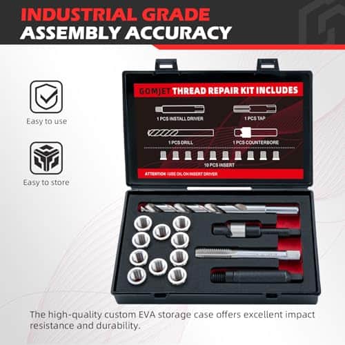 Juego de Reparación de Roscas Métricas gomjet M10X1.0, con - Imagen 8