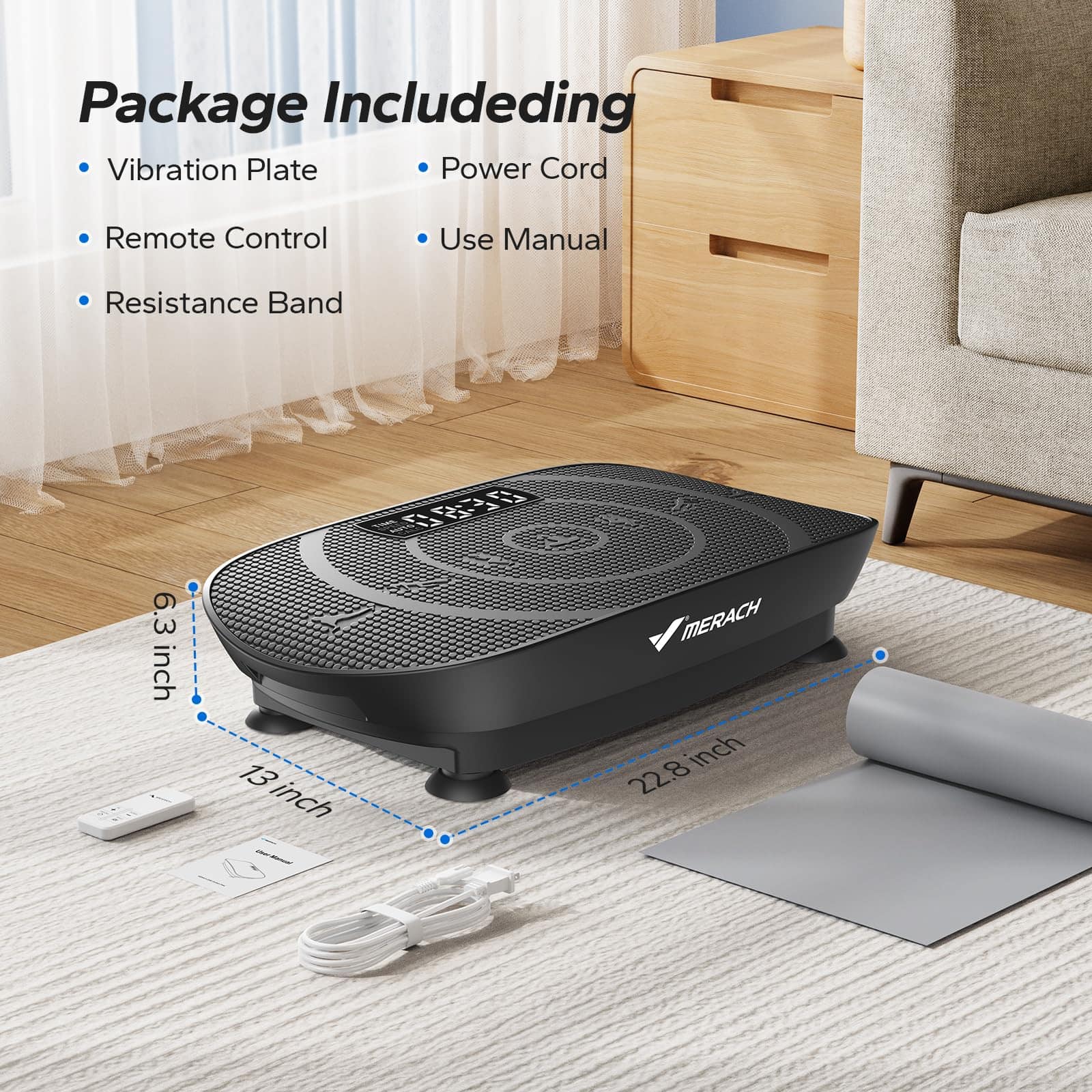 Plataforma de Vibración MERACH, Máquina de Ejercicio de - Imagen 9