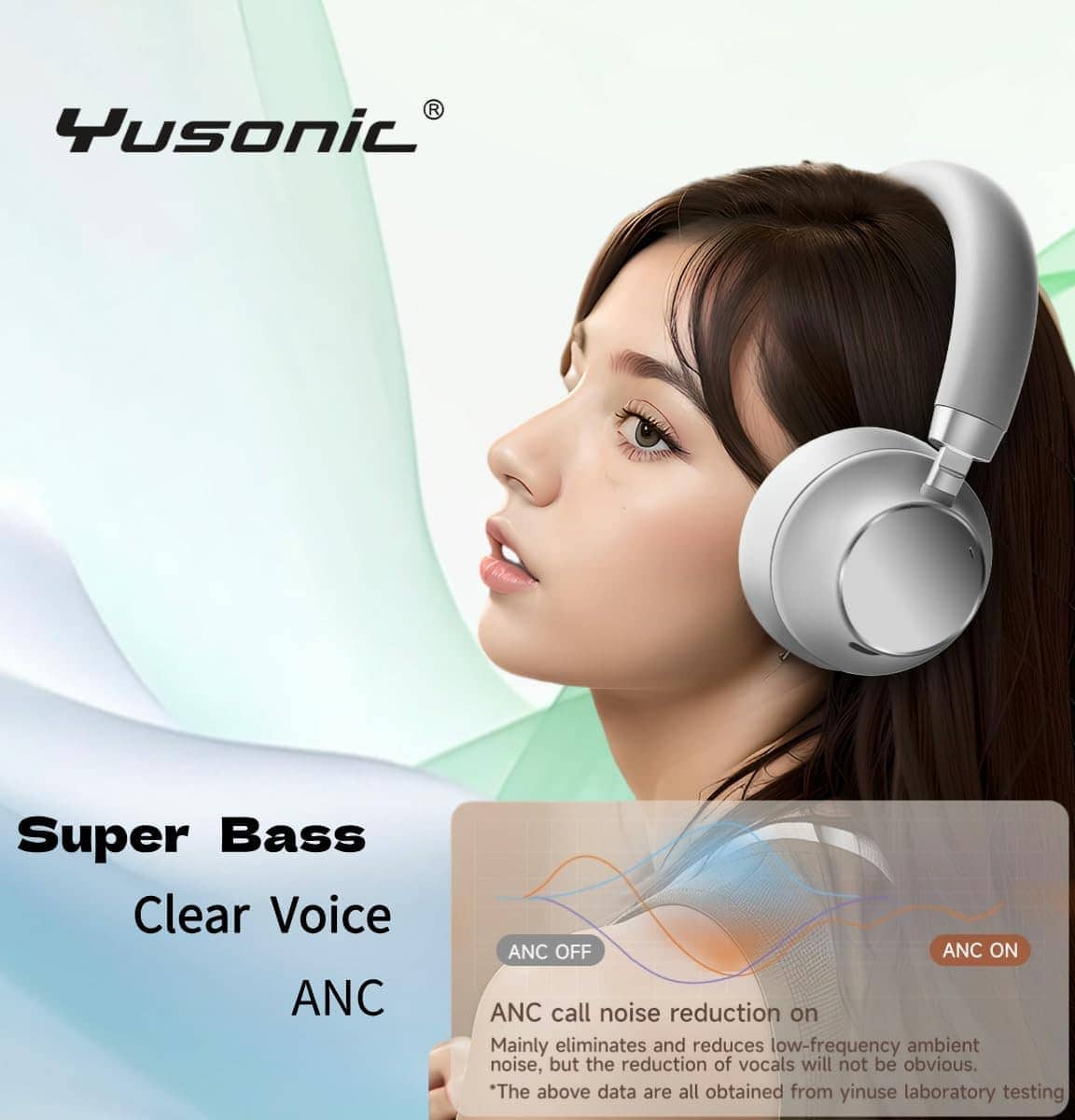 Auriculares Bluetooth Over Ear YUSONIC, Cancelación Activa - Imagen 7
