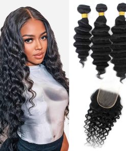 MOONBAY Paquetes de Cabello Humano Ondulado Profundo Suelto