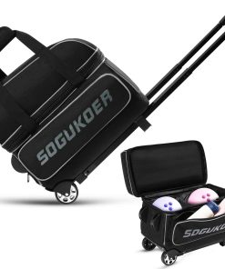 SOGUKOER 2 Bolso de bola de bolos con ruedas, carro ligero