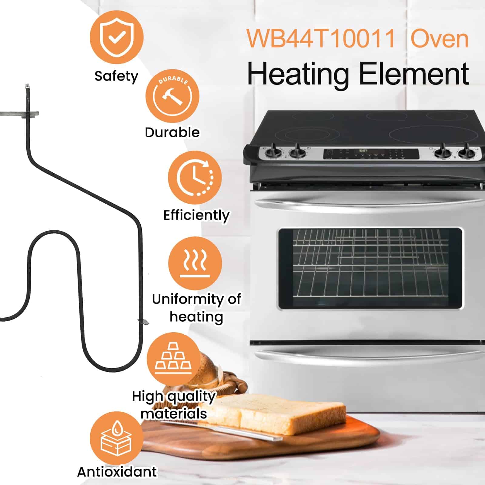 Elemento para hornear KTXzxdr WB44T10011 Compatible con - Imagen 5