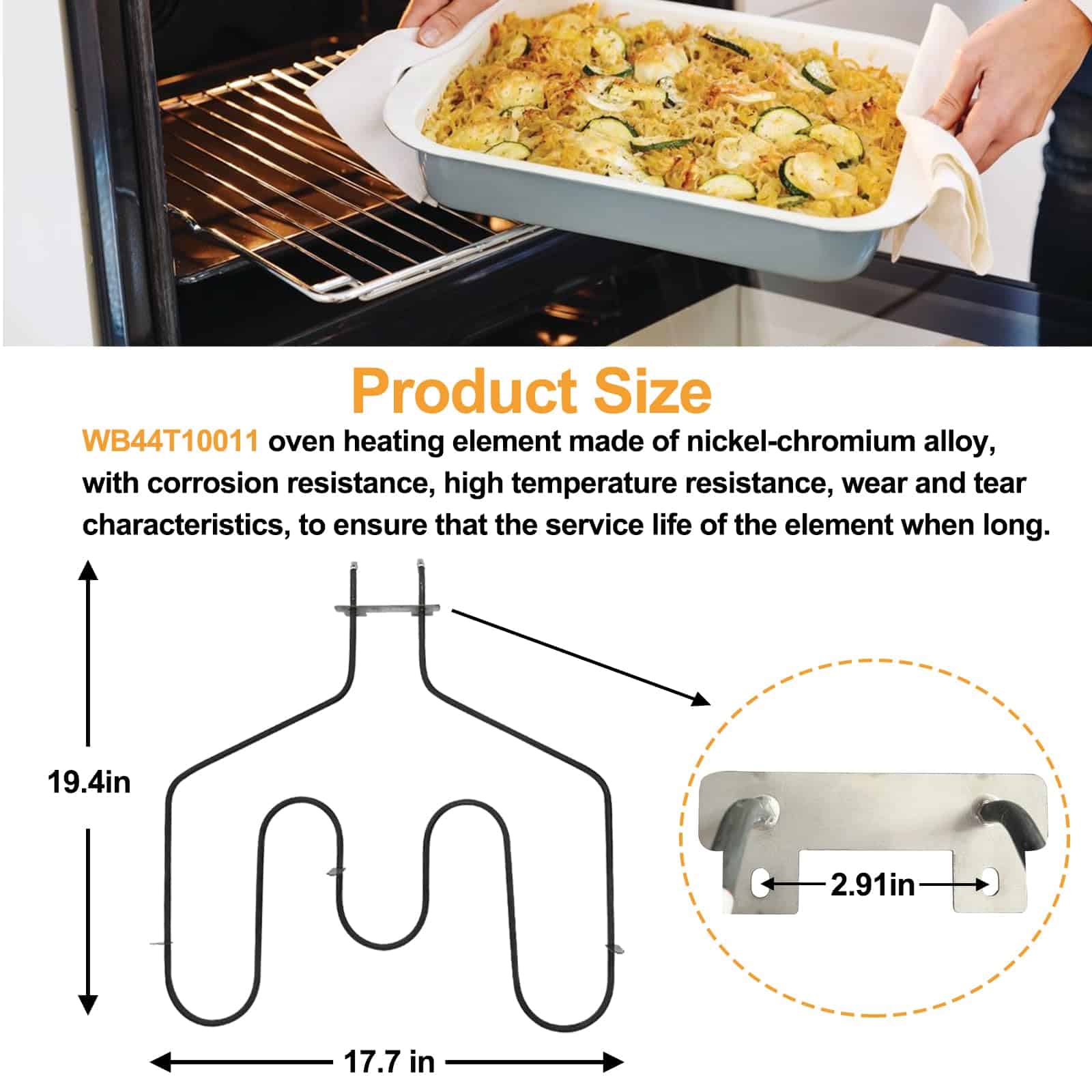 Elemento para hornear KTXzxdr WB44T10011 Compatible con - Imagen 3