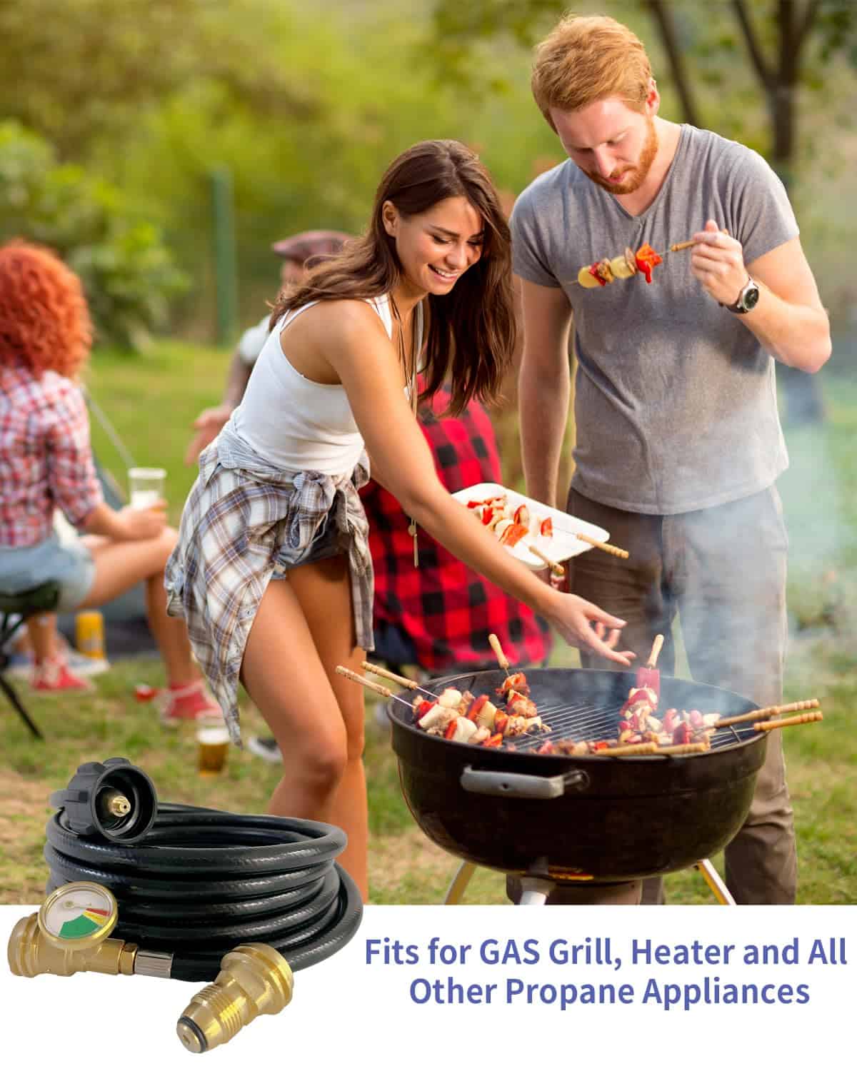 Manguera de extensión de tanque de propano de 12 pies con - Imagen 7