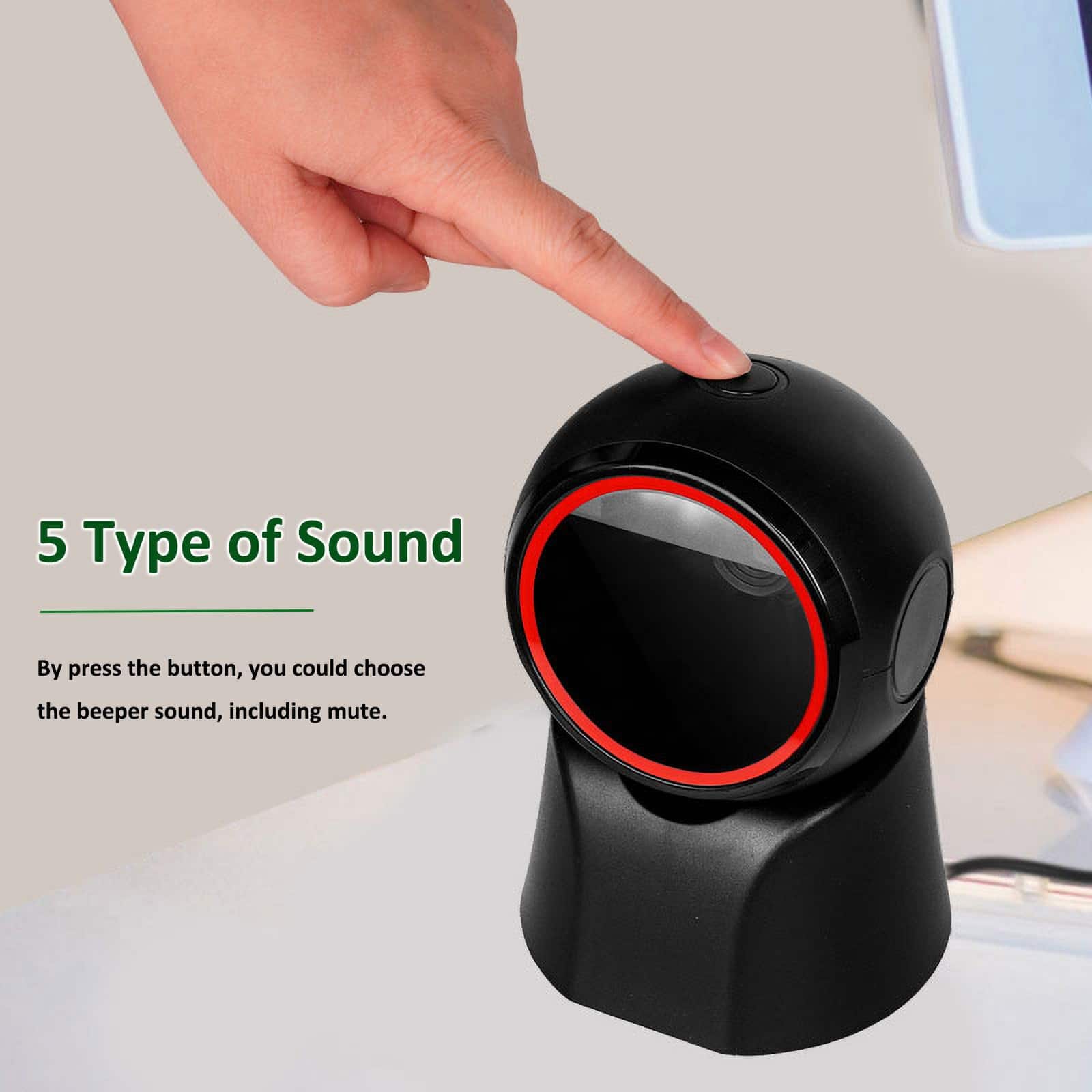 Rabitpos Escáner de Código de Barras 1D 2D de Escritorio, - Imagen 5