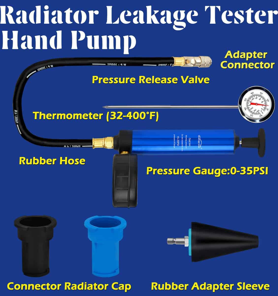Kit de Prueba de Presión del Radiador Set de Prueba de - Imagen 5