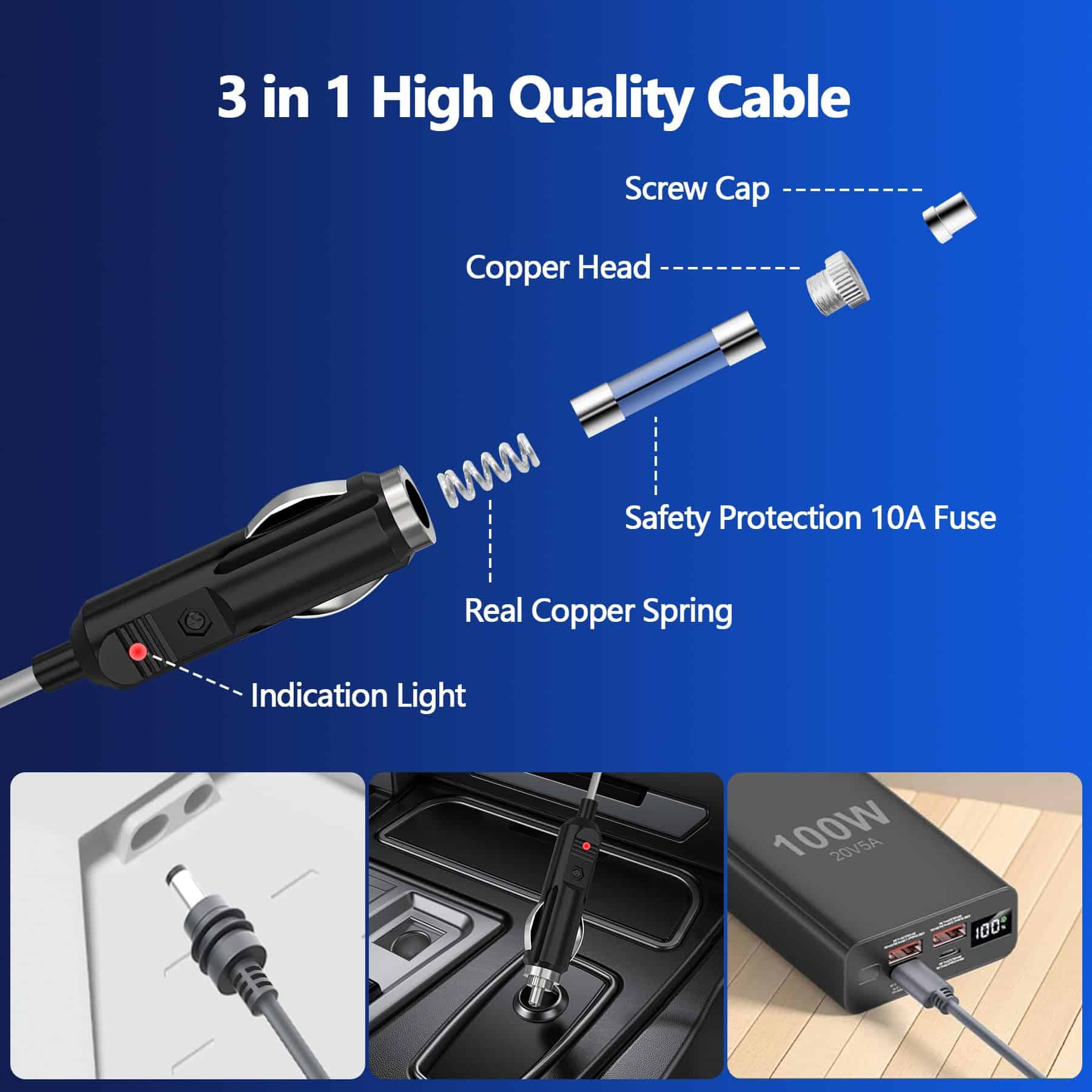 Cable de alimentación mini Starlink WAWINY - 3M/10FT 12-24V - Imagen 4