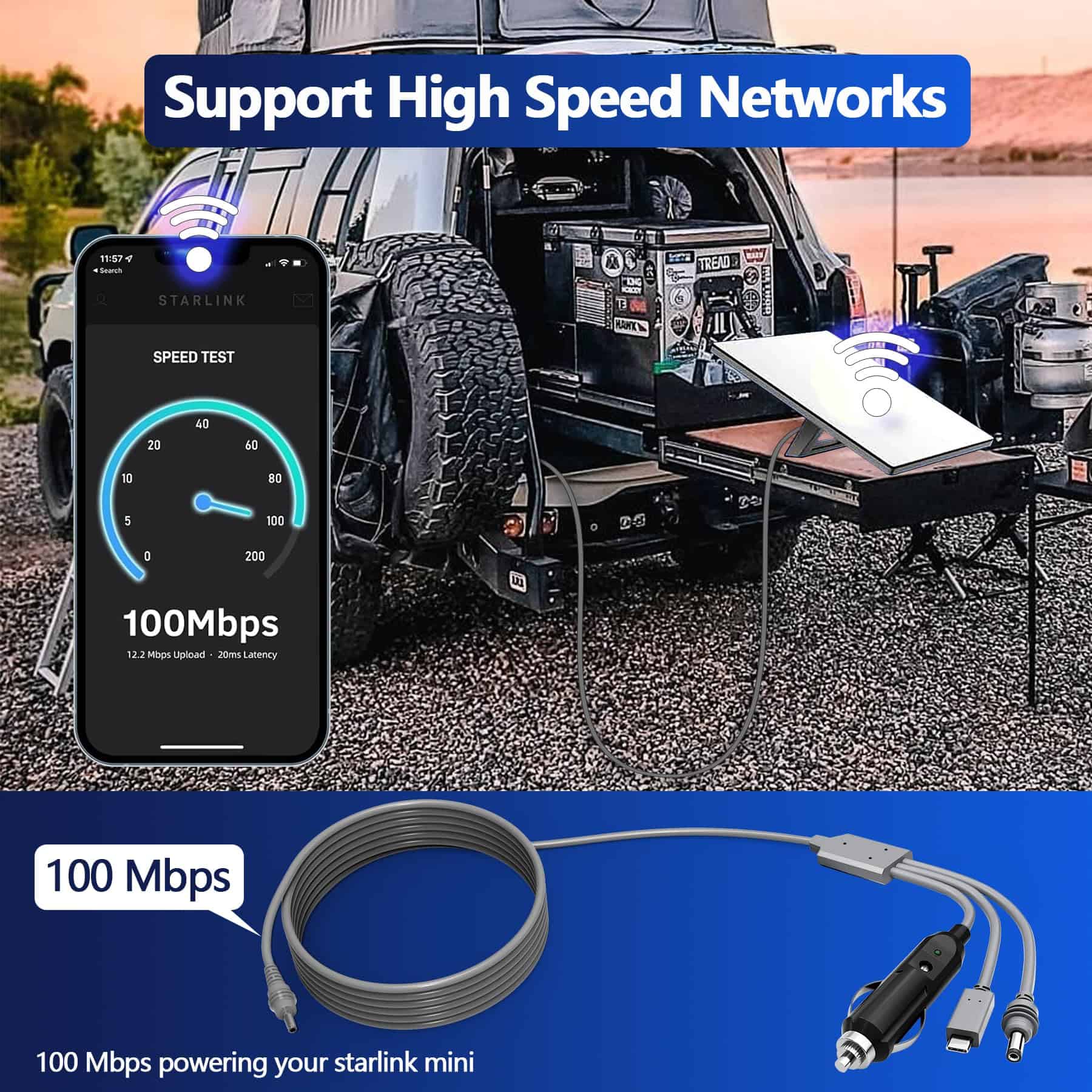 Cable de alimentación mini Starlink WAWINY - 3M/10FT 12-24V - Imagen 5