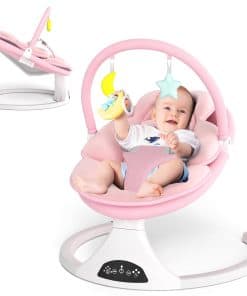 Columpio Eléctrico para Bebés con -Rosa