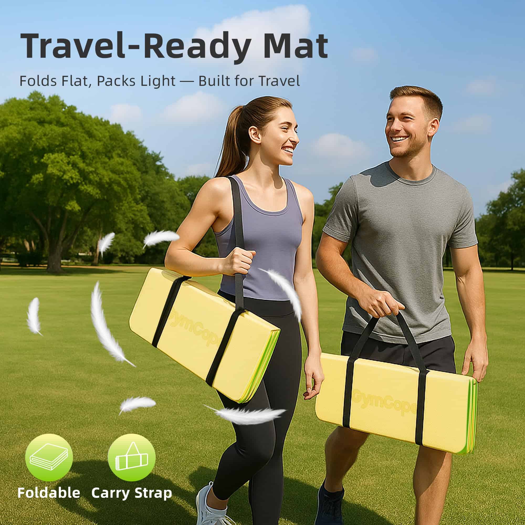 Tapete de Yoga Plegable para Viaje GymCope � 72"x24"x1/4" - Imagen 3